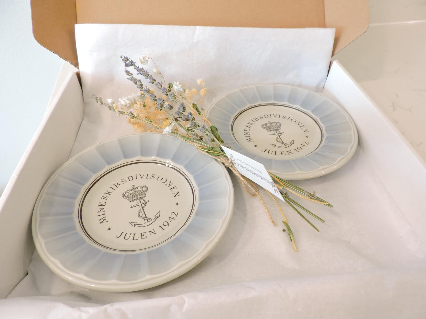 Vintage Danish Christmas Commemorative Plate Gift Set (1942)