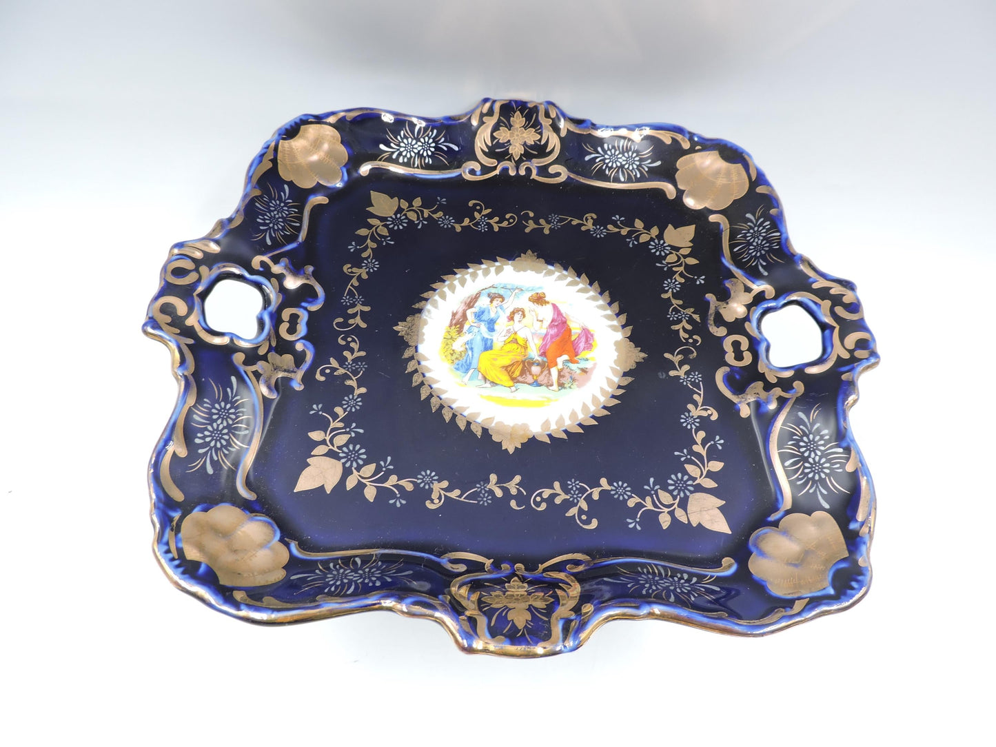 Czjzek Czech Cobalt Blue Pedestal Compote