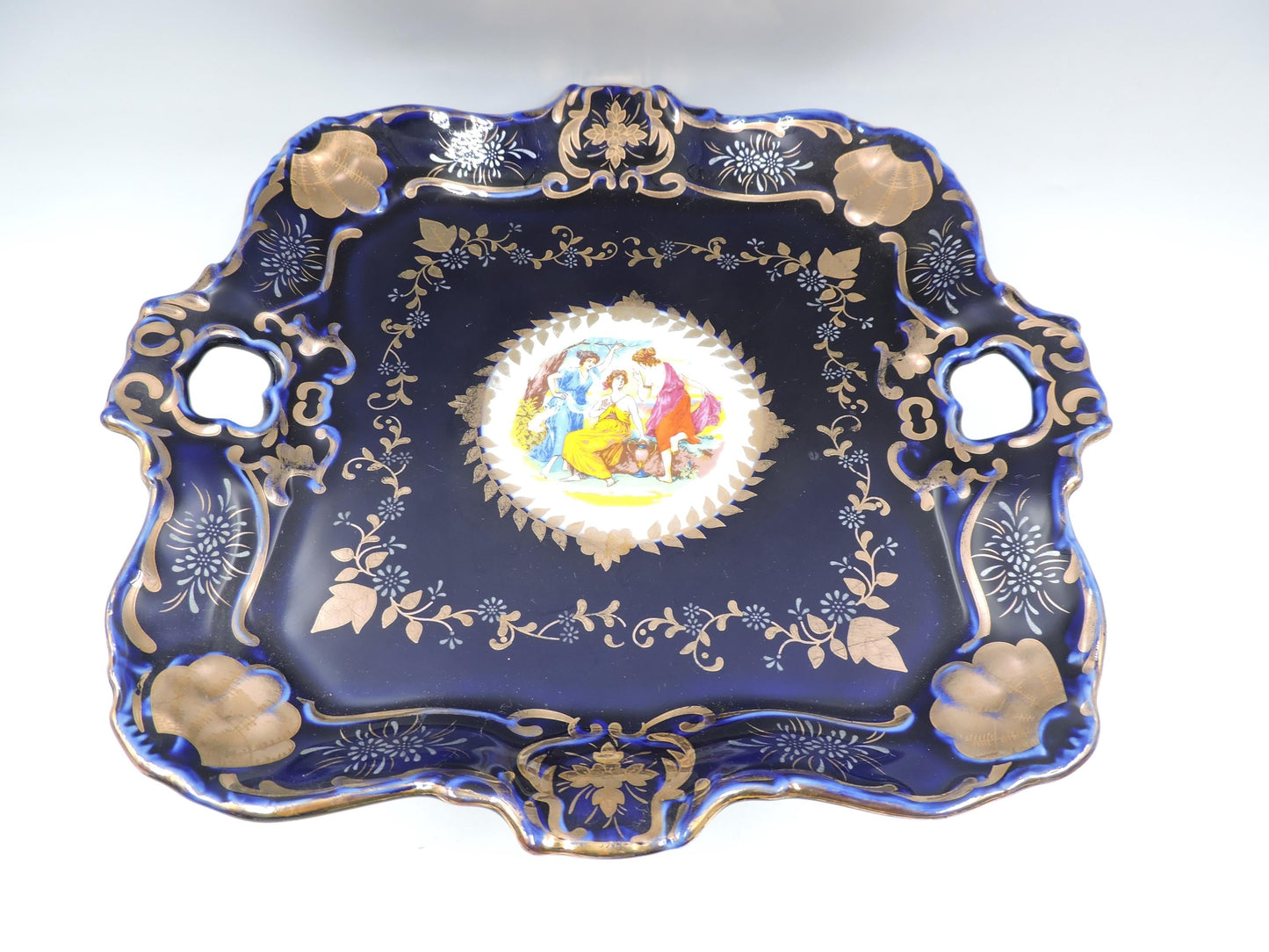 Czjzek Czech Cobalt Blue Pedestal Compote