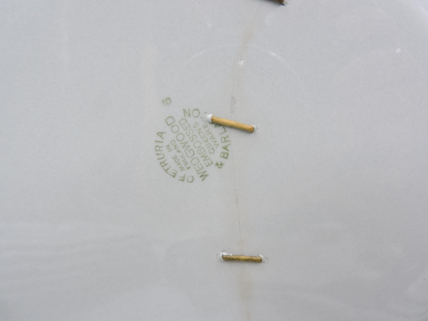 Rare Wedgwood Queensware Grey Shell Edge Staples Repair