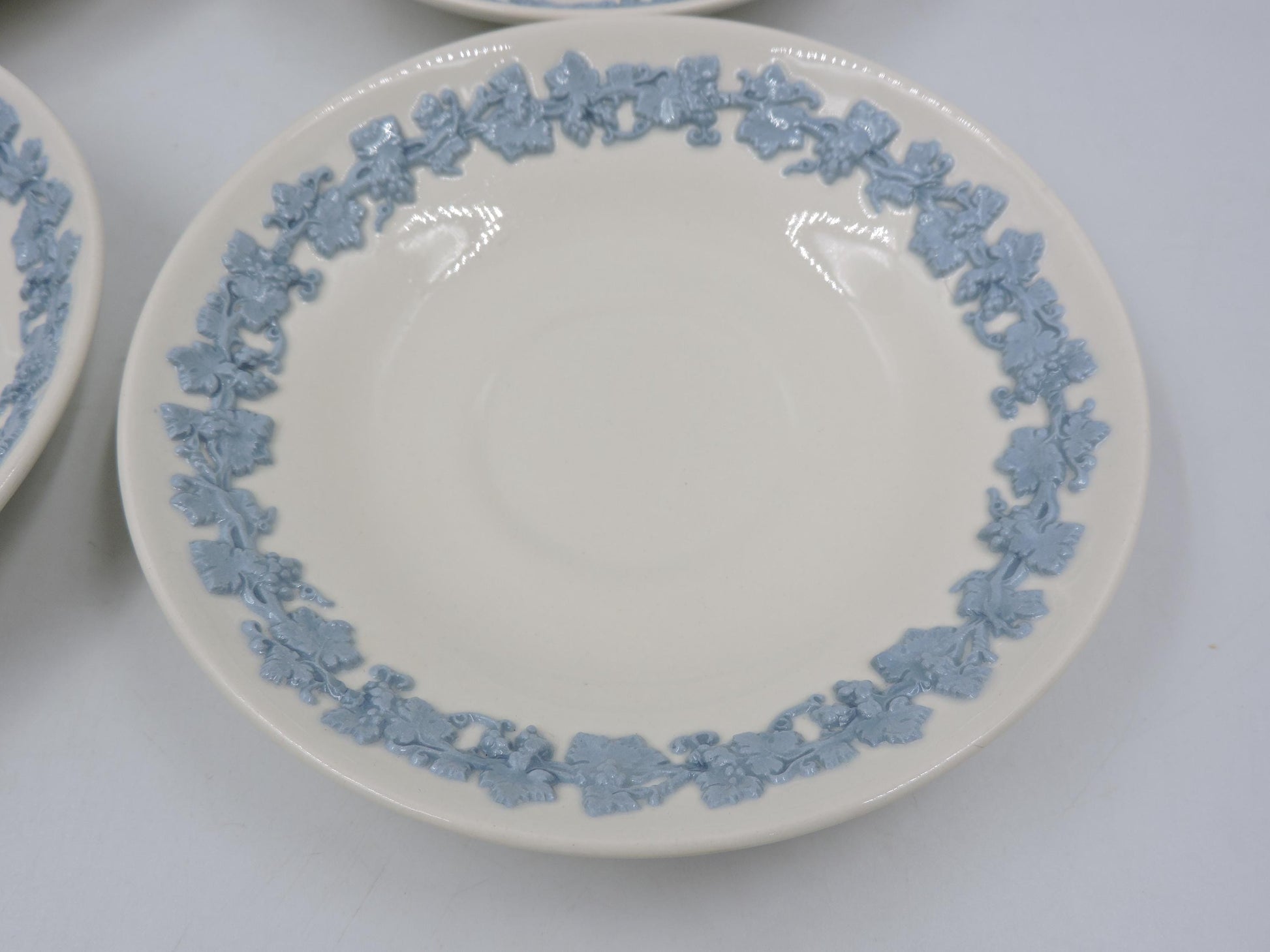 Wedgwood Queensware Blue on Cream Saucer (Set of 4)
