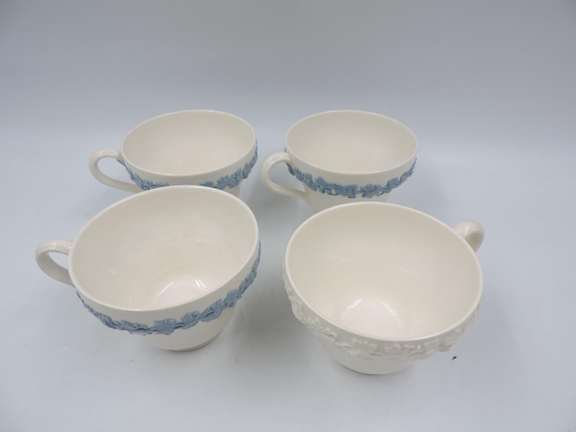 As is Wedgwood Queensware Mismatched Tea Cup Set of 4