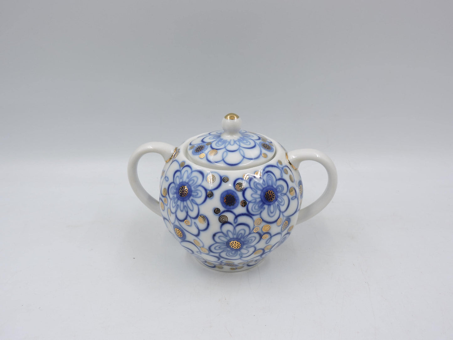 Lomonosov Imperial Porcelain Cornflower Sugar Bowl 450ml (15.2 oz)