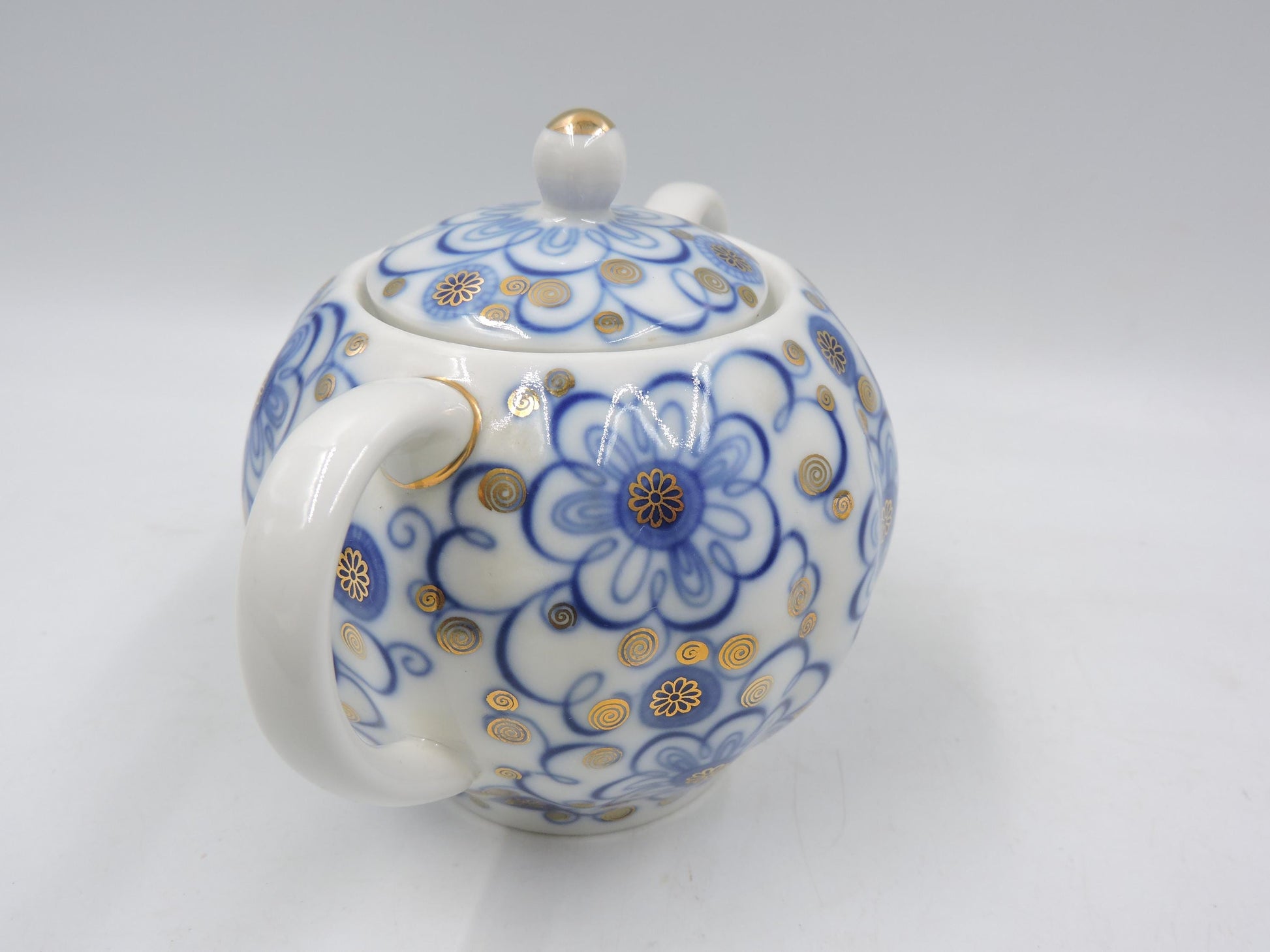Lomonosov Imperial Porcelain Cornflower Sugar Bowl 450ml (15.2 oz)