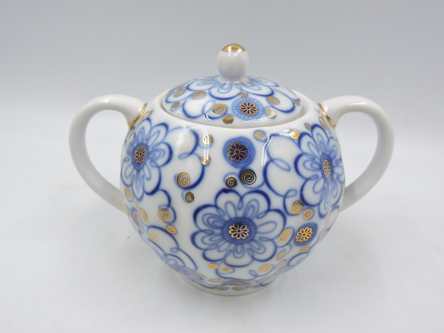 Lomonosov Imperial Porcelain Cornflower Sugar Bowl 450ml (15.2 oz)