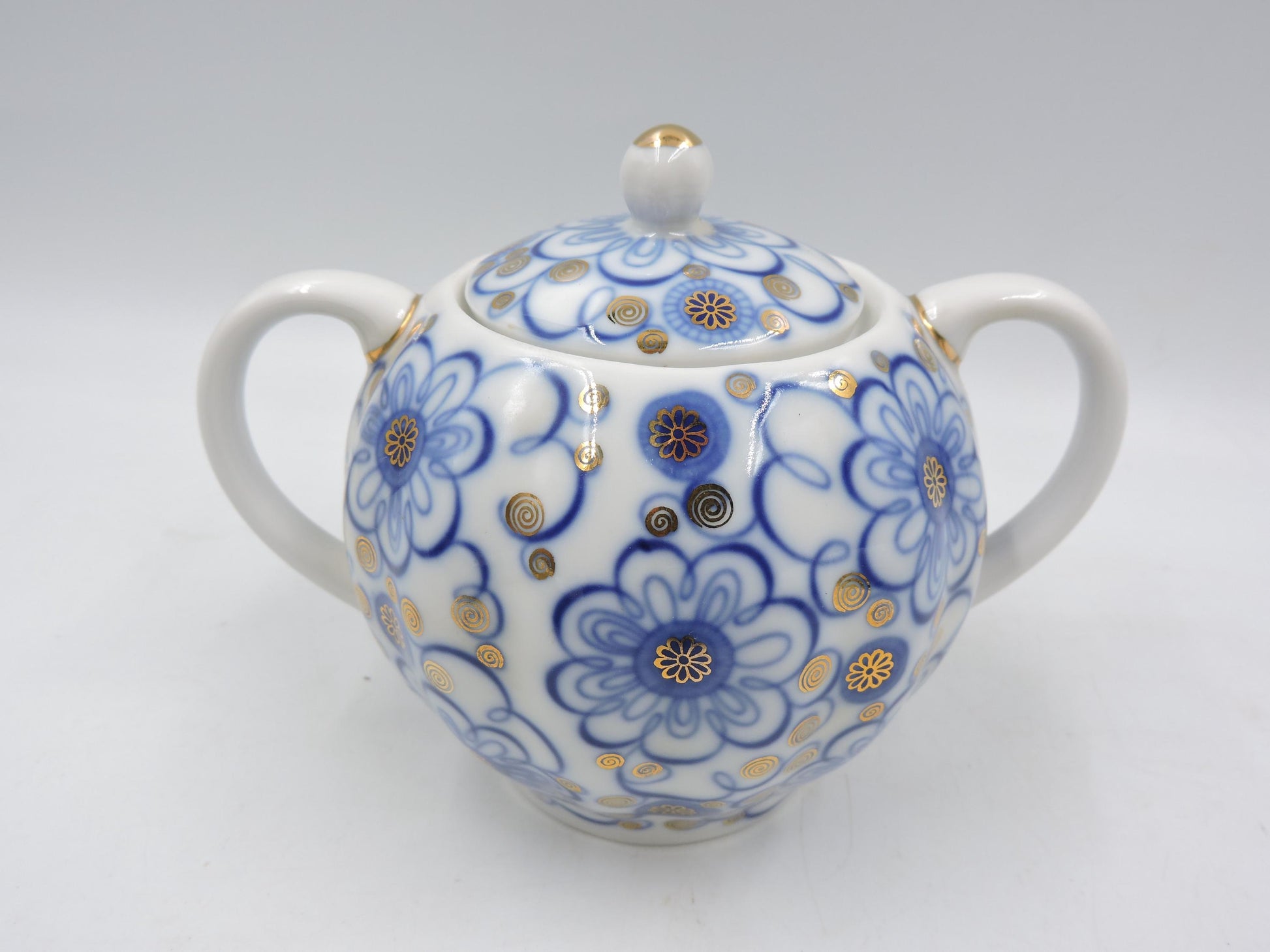 Lomonosov Imperial Porcelain Cornflower Sugar Bowl 450ml (15.2 oz)