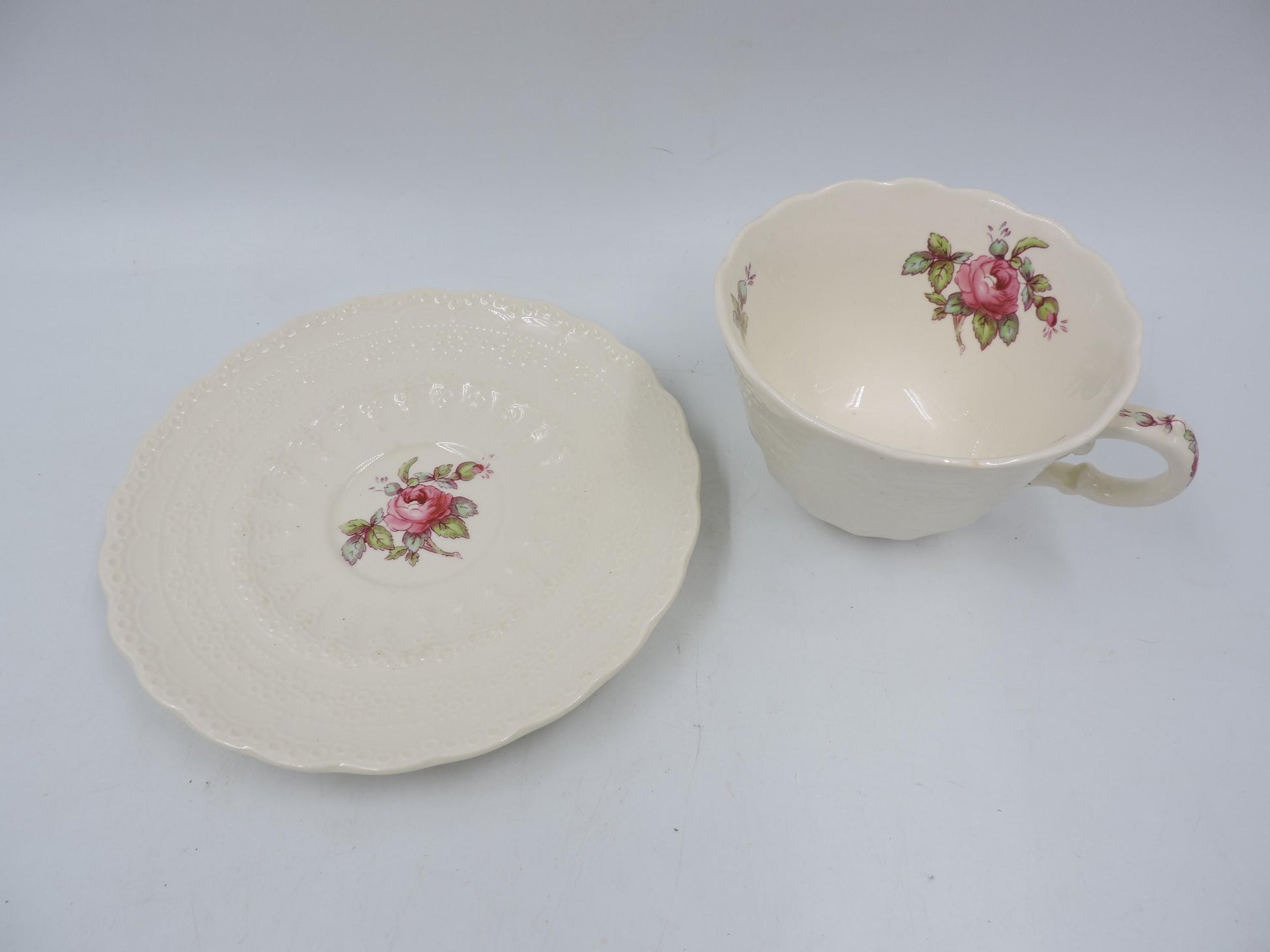 Vintage Spode Billingsley Rose Teacup and Saucer