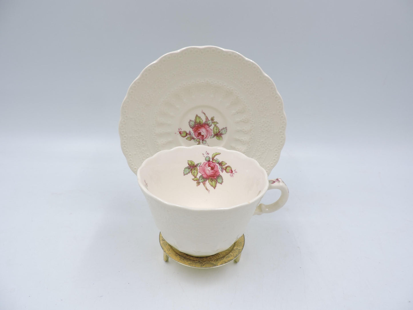 Vintage Spode Billingsley Rose Teacup and Saucer