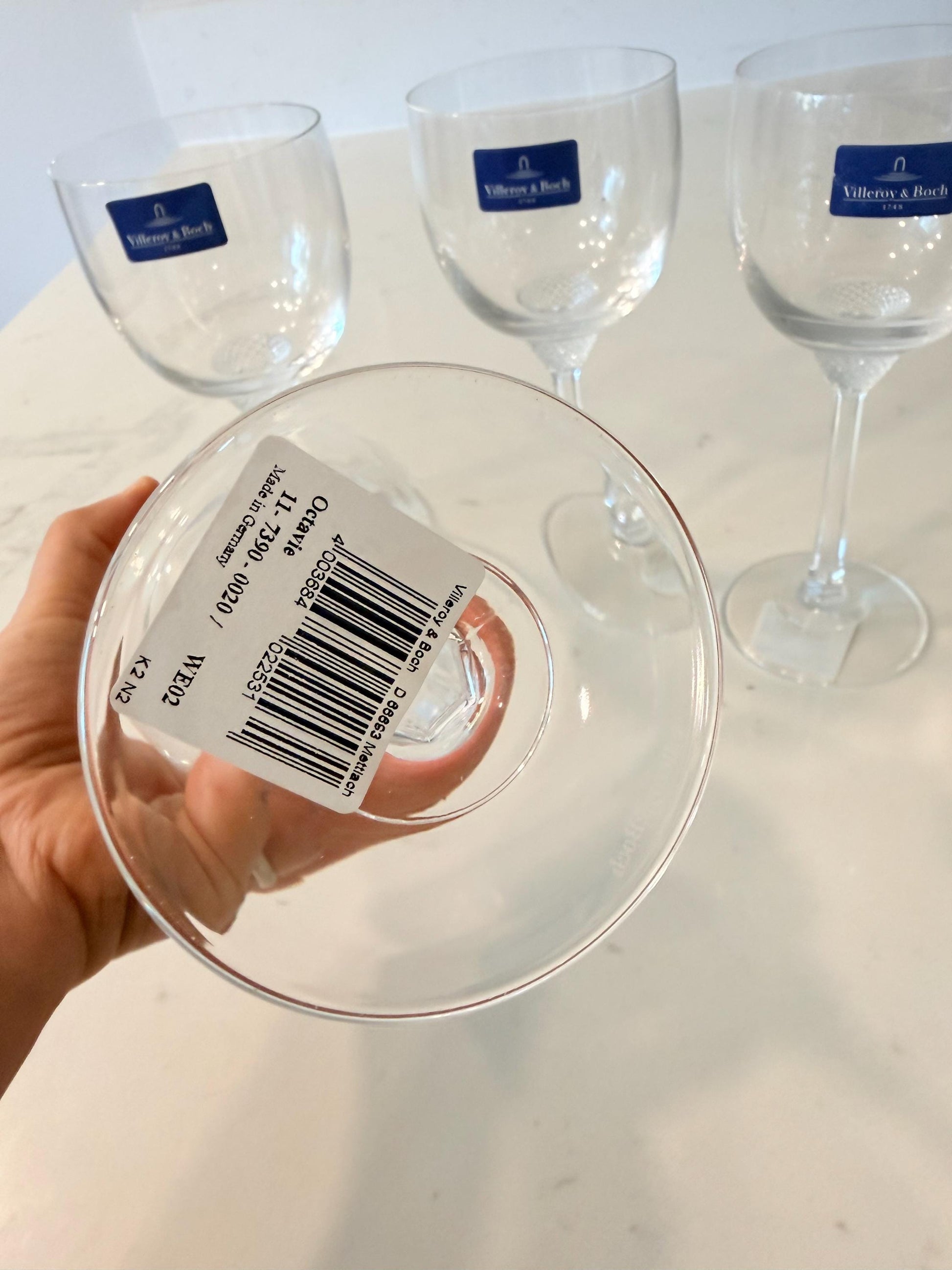 11-7390-0020 Villeroy & Boch Octavie Claret, 9.5 oz, Crystal Set of 4