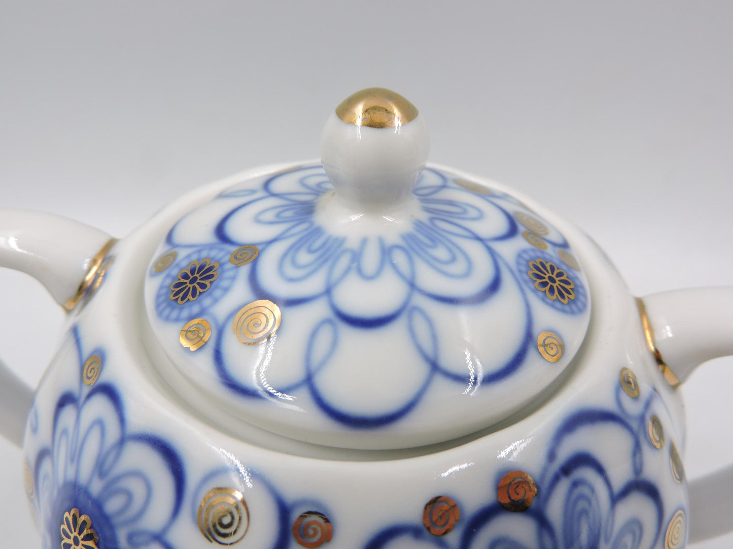 Lomonosov Imperial Porcelain Cornflower Sugar Bowl 450ml (15.2 oz)