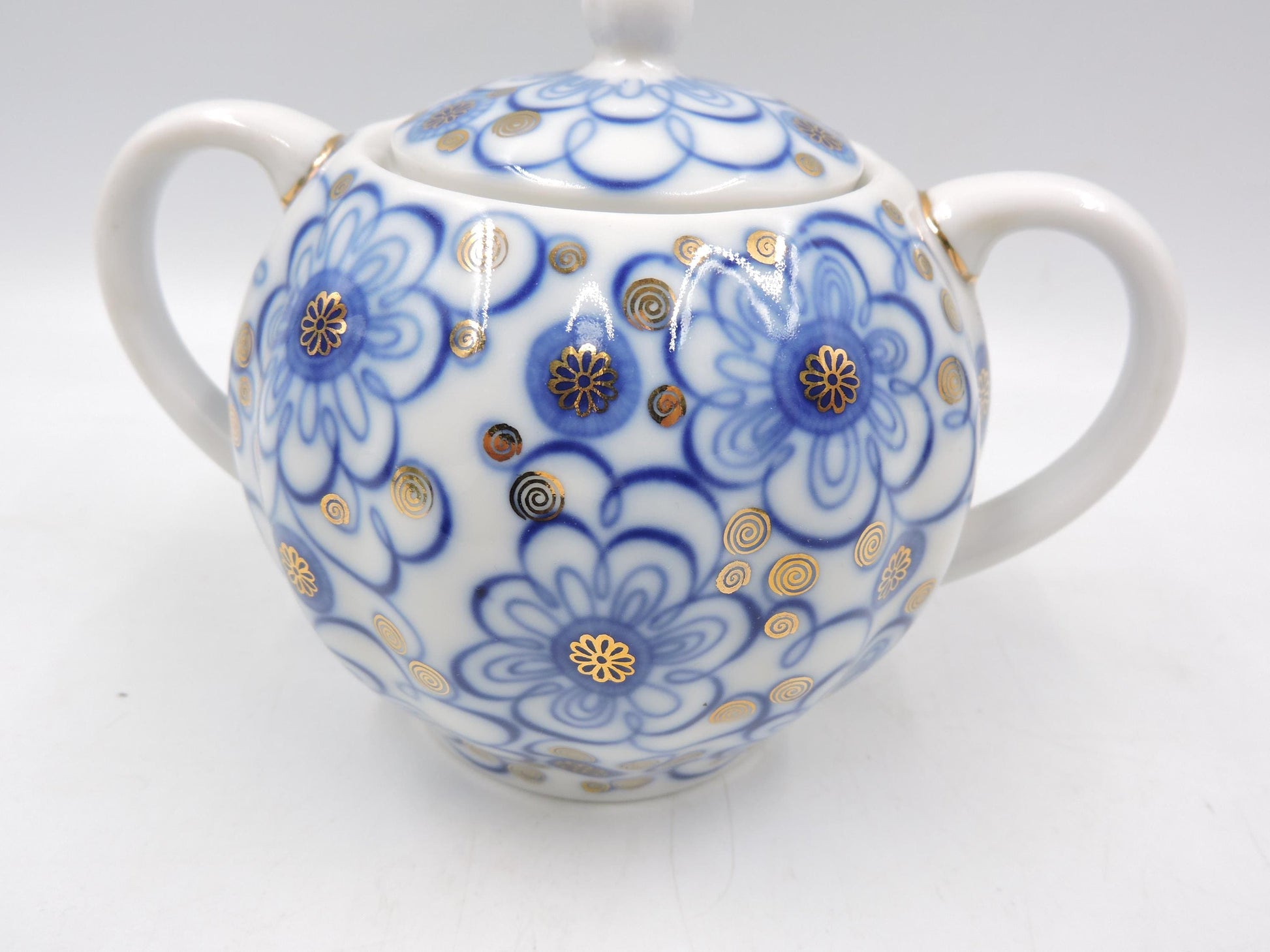 Lomonosov Imperial Porcelain Cornflower Sugar Bowl 450ml (15.2 oz)