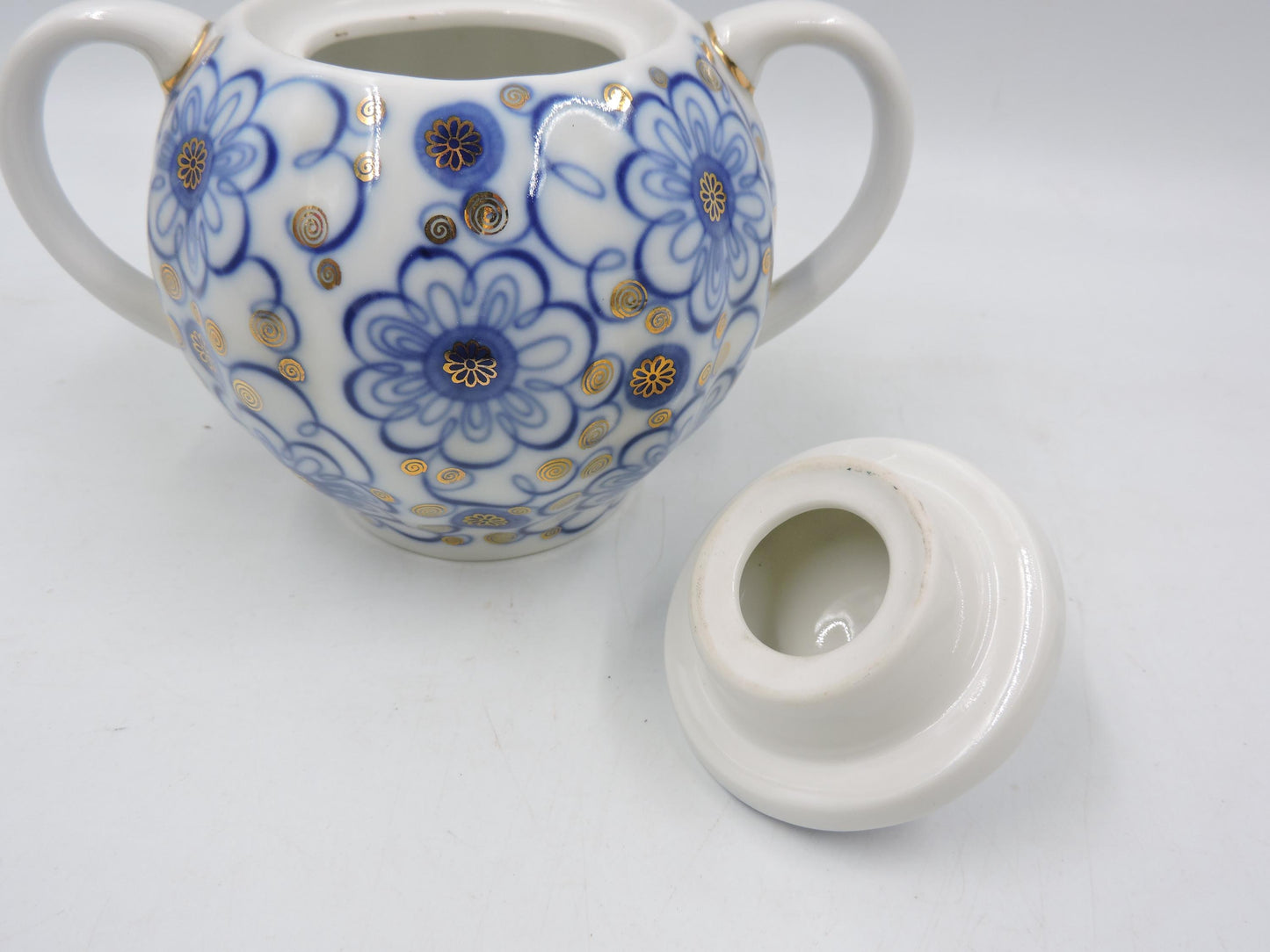 Lomonosov Imperial Porcelain Cornflower Sugar Bowl 450ml (15.2 oz)