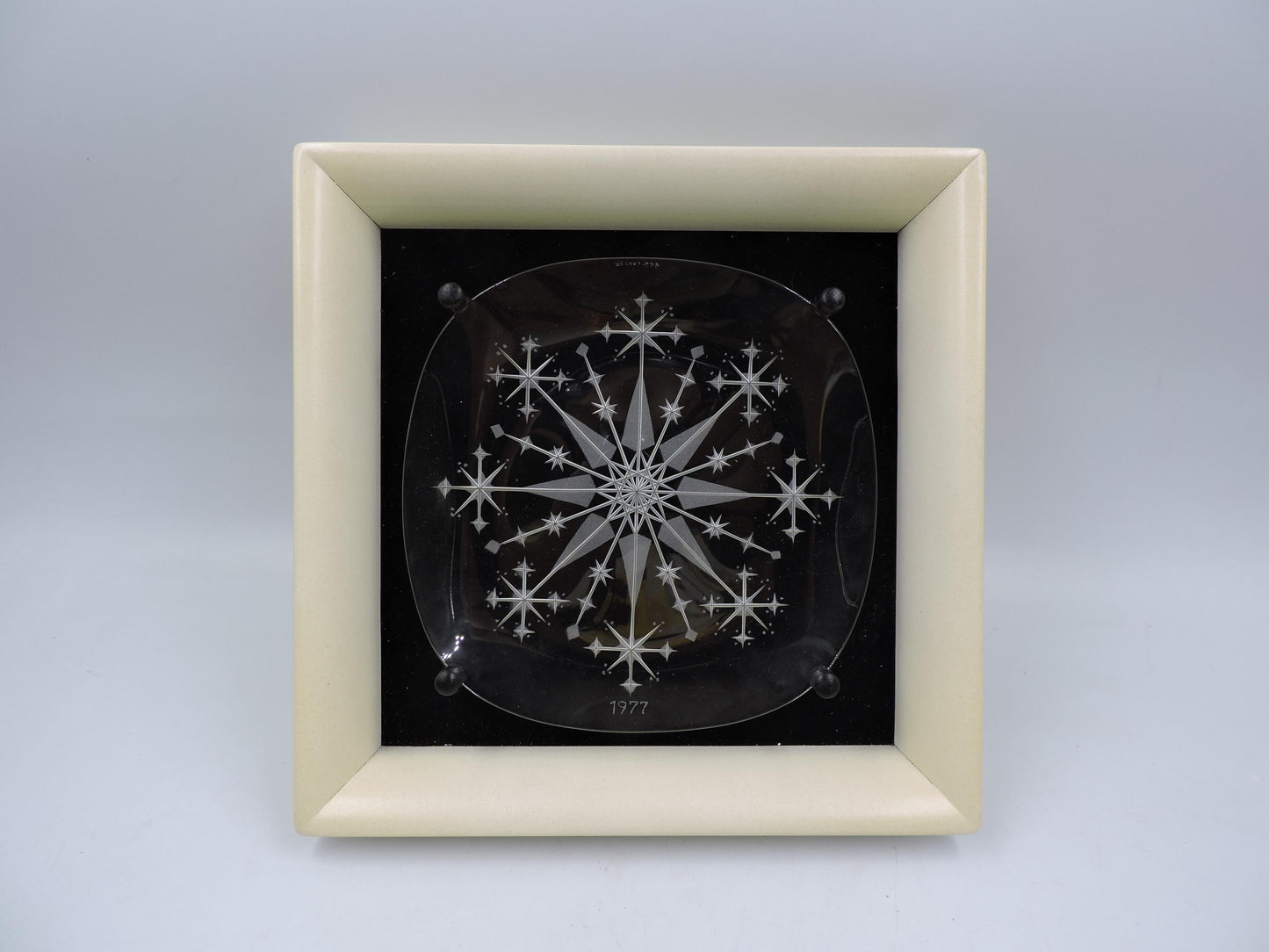 1977 Vintage Iittala Finland Crystal Snowflake Art Plate
