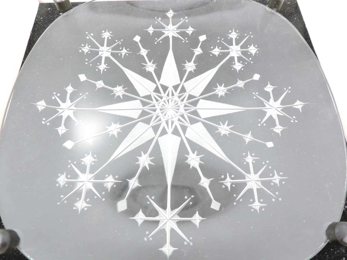 1977 Vintage Iittala Finland Crystal Snowflake Art Plate