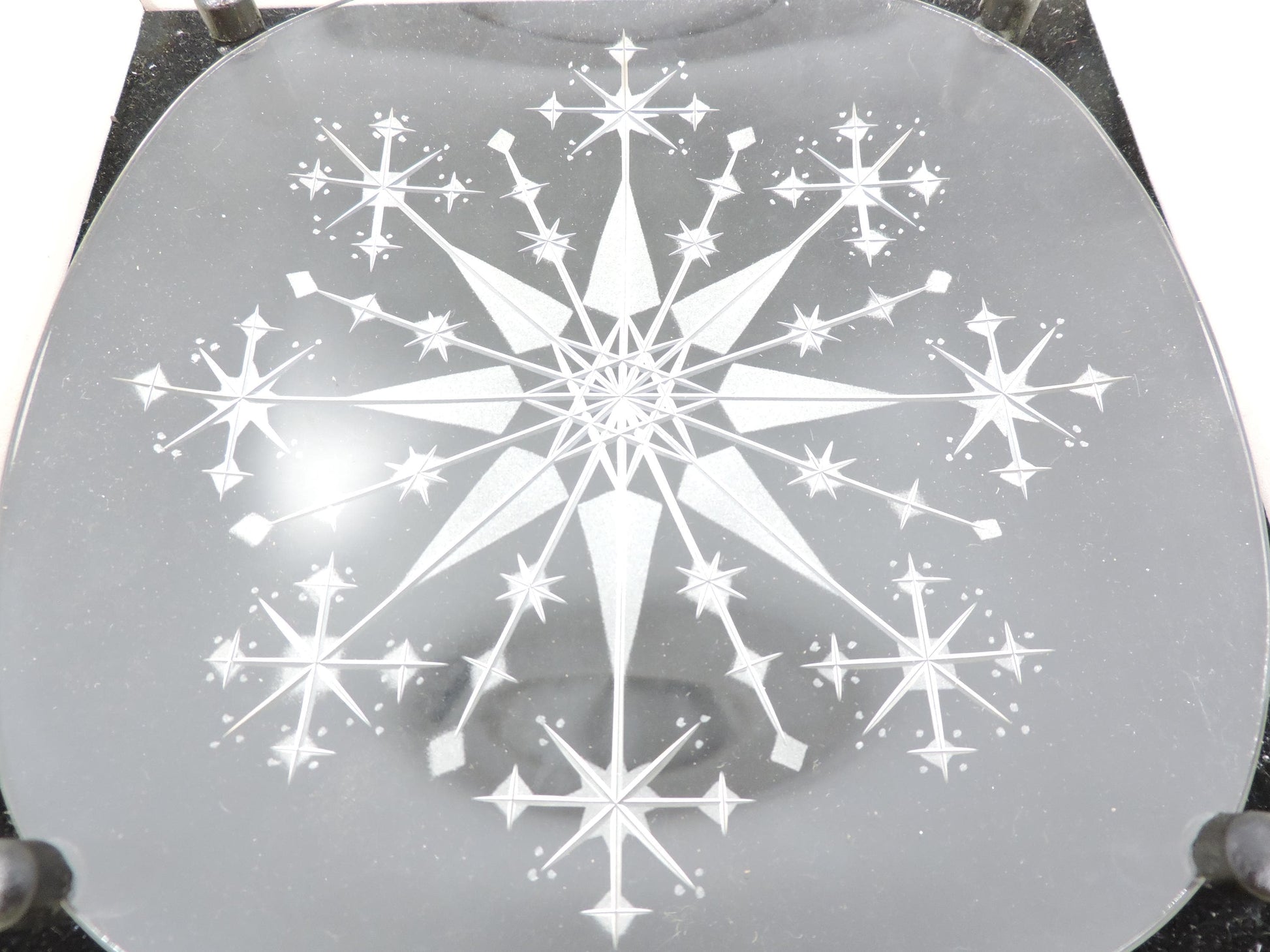 1977 Vintage Iittala Finland Crystal Snowflake Art Plate