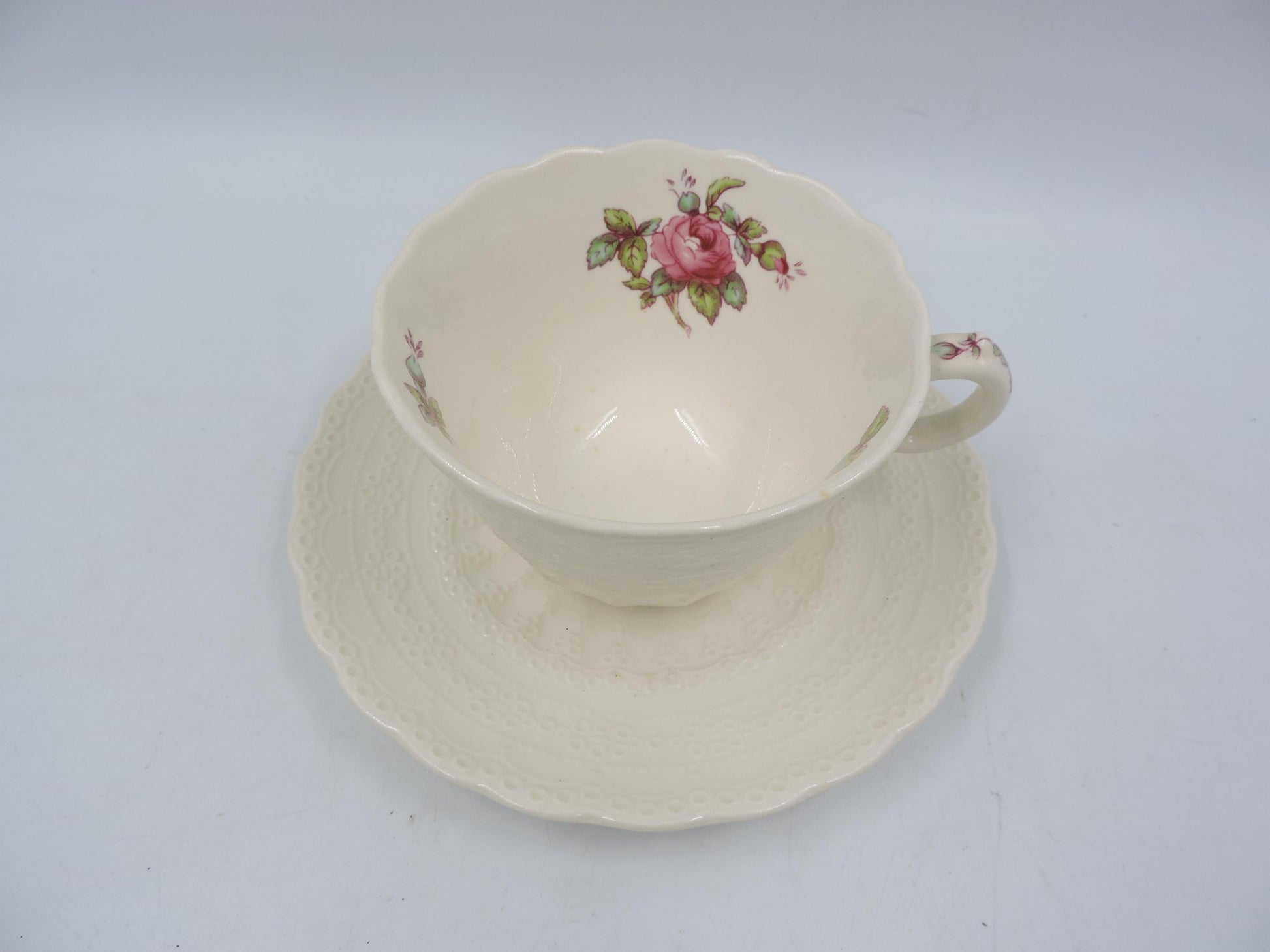 Vintage Spode Billingsley Rose Teacup and Saucer