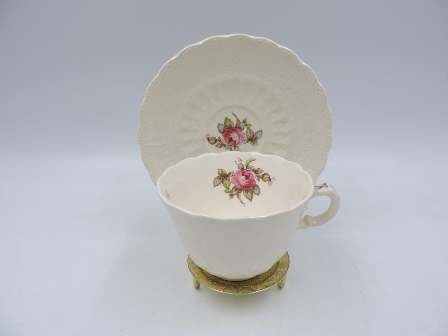 Vintage Spode Billingsley Rose Teacup and Saucer