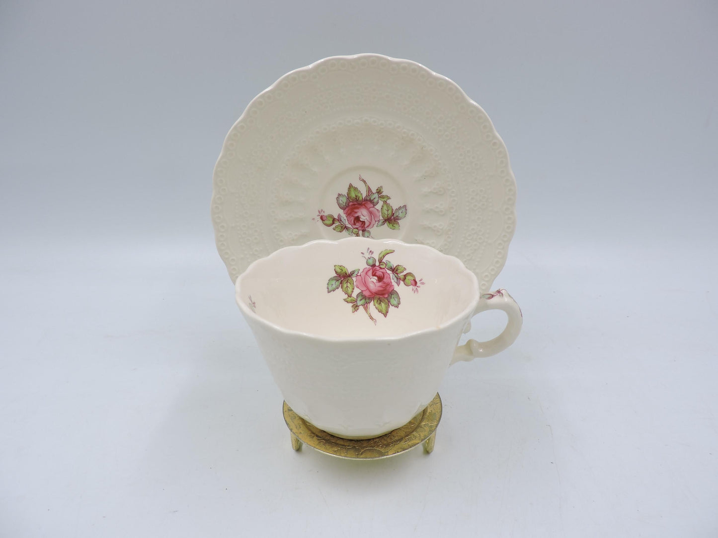 Vintage Spode Billingsley Rose Teacup and Saucer