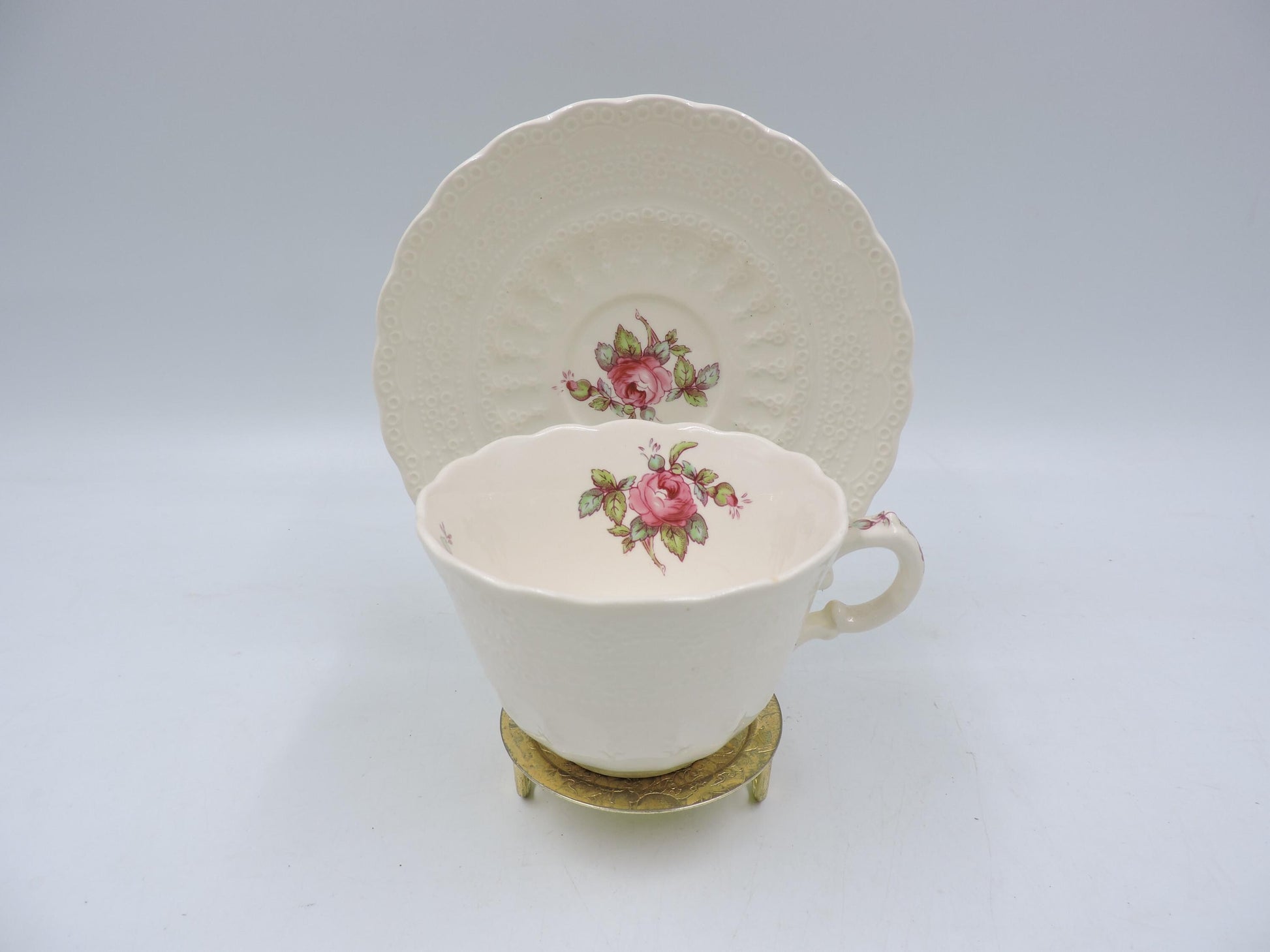 Vintage Spode Billingsley Rose Teacup and Saucer