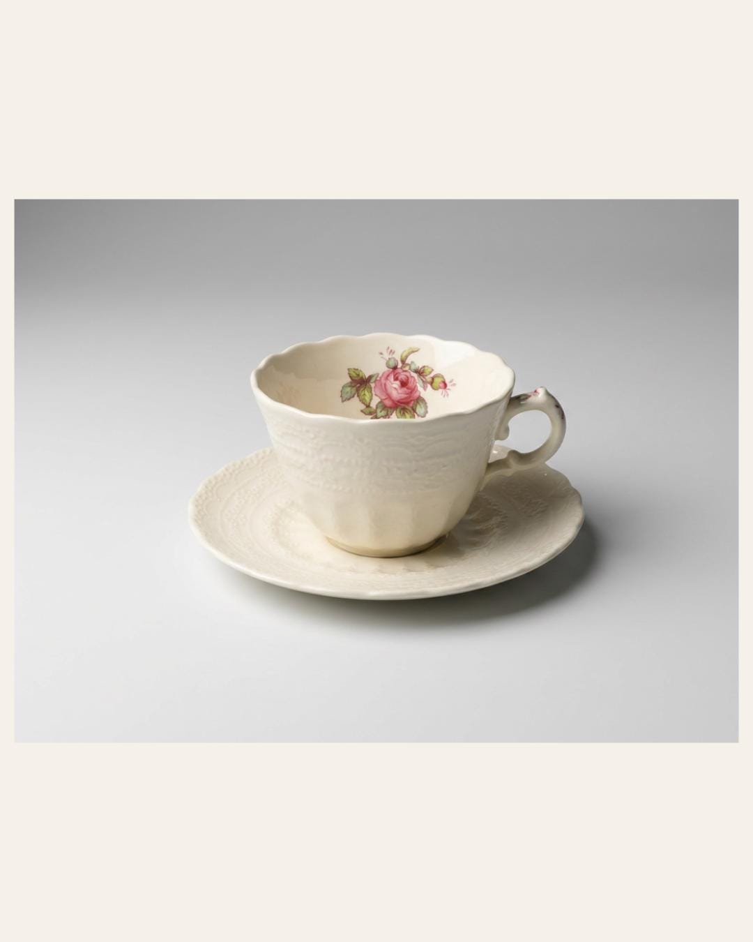 Vintage Spode Billingsley Rose Teacup and Saucer