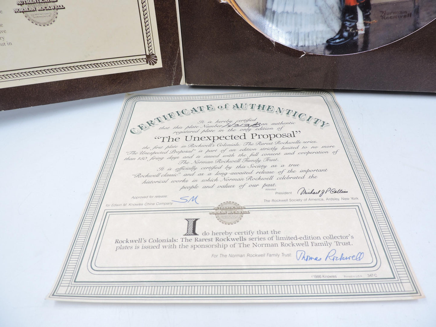 Vintage Norman Rockwell Collector Plate The Unexpected Proposal