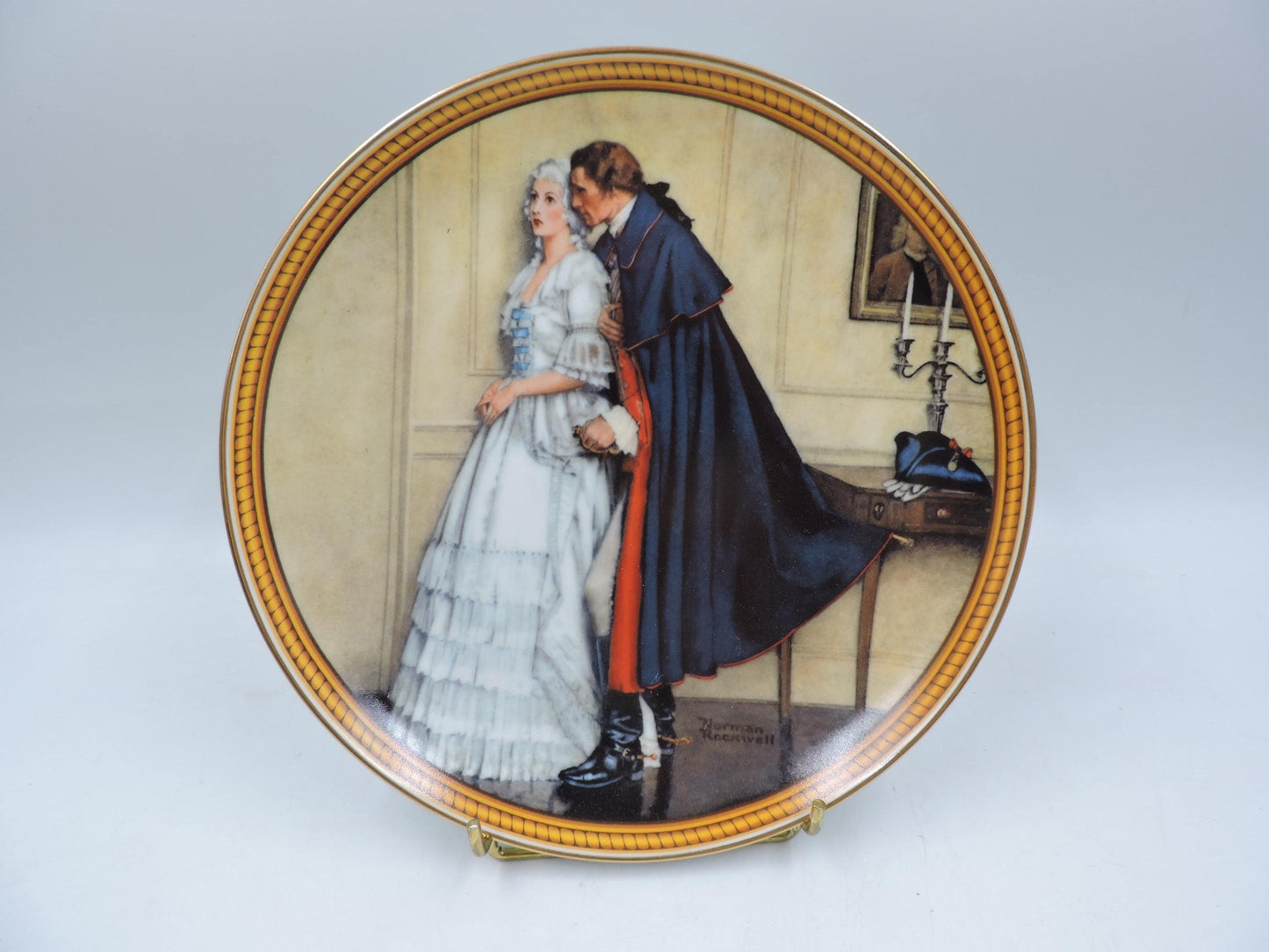 Vintage Norman Rockwell Collector Plate The Unexpected Proposal