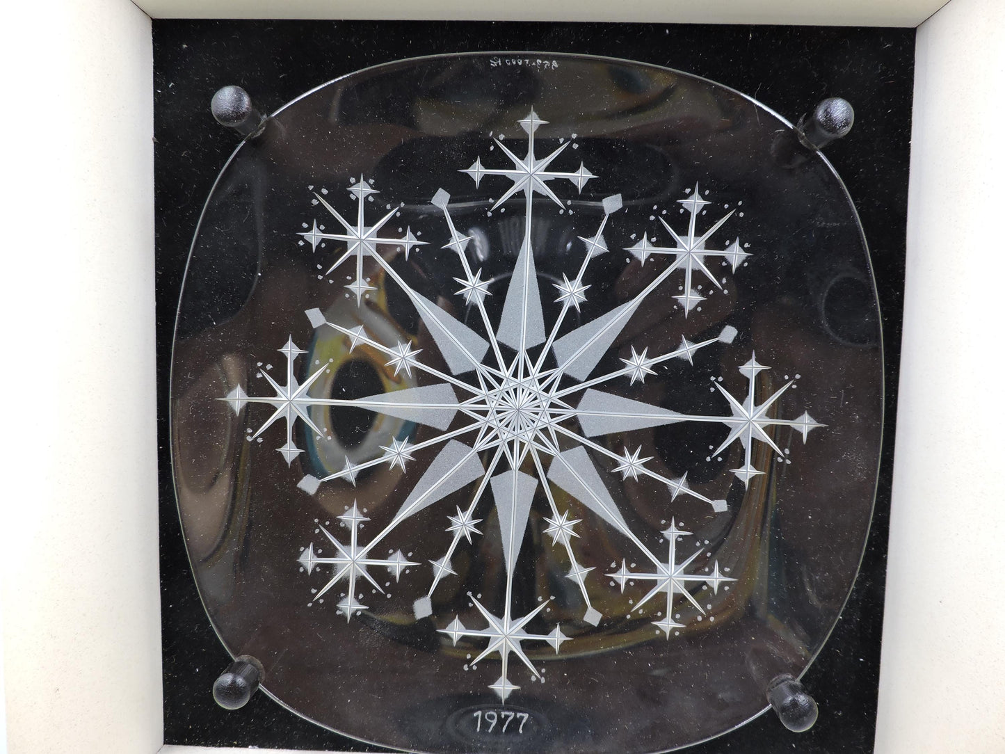 1977 Vintage Iittala Finland Crystal Snowflake Art Plate