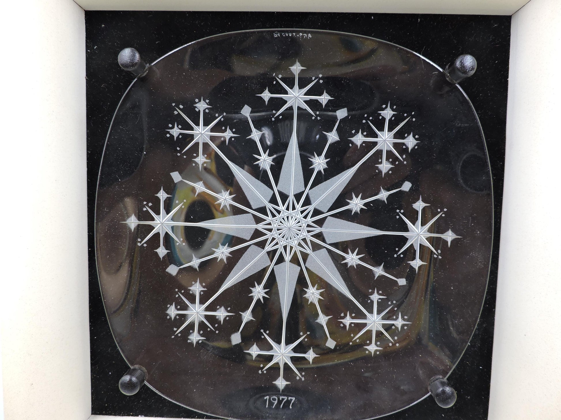 1977 Vintage Iittala Finland Crystal Snowflake Art Plate