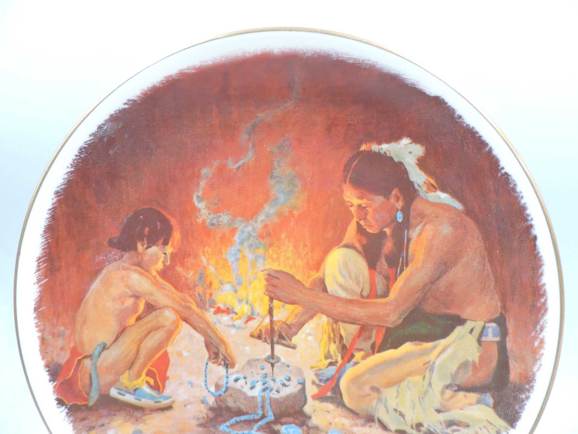 Vintage 1978 Gorham Fine China Plate – "Turquoise Bead Maker" by E. Irving Couse