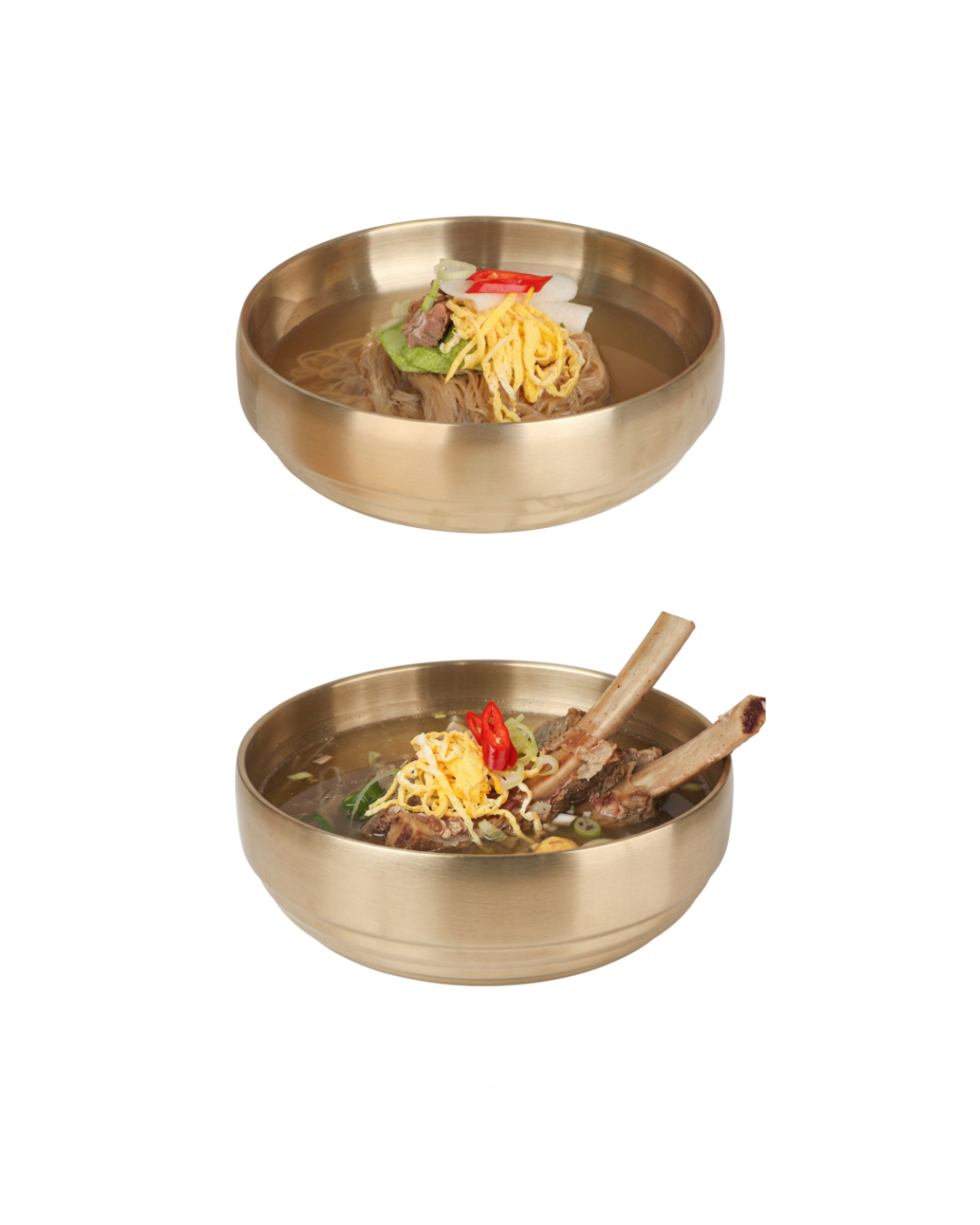 Premium Gold Korean Noodle Bowl  Large  Set of 2