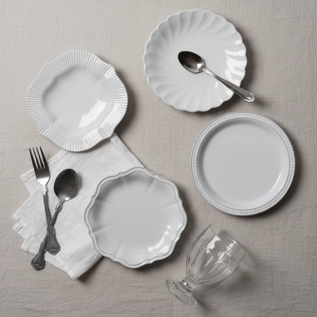 Blanc 4-Piece Mix & Match Plate Set