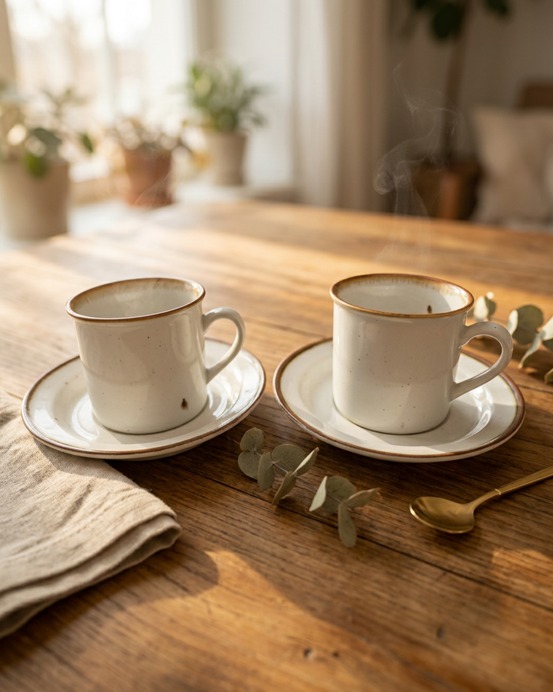 Dansk Mist Coffee Cup and Saucer for Two